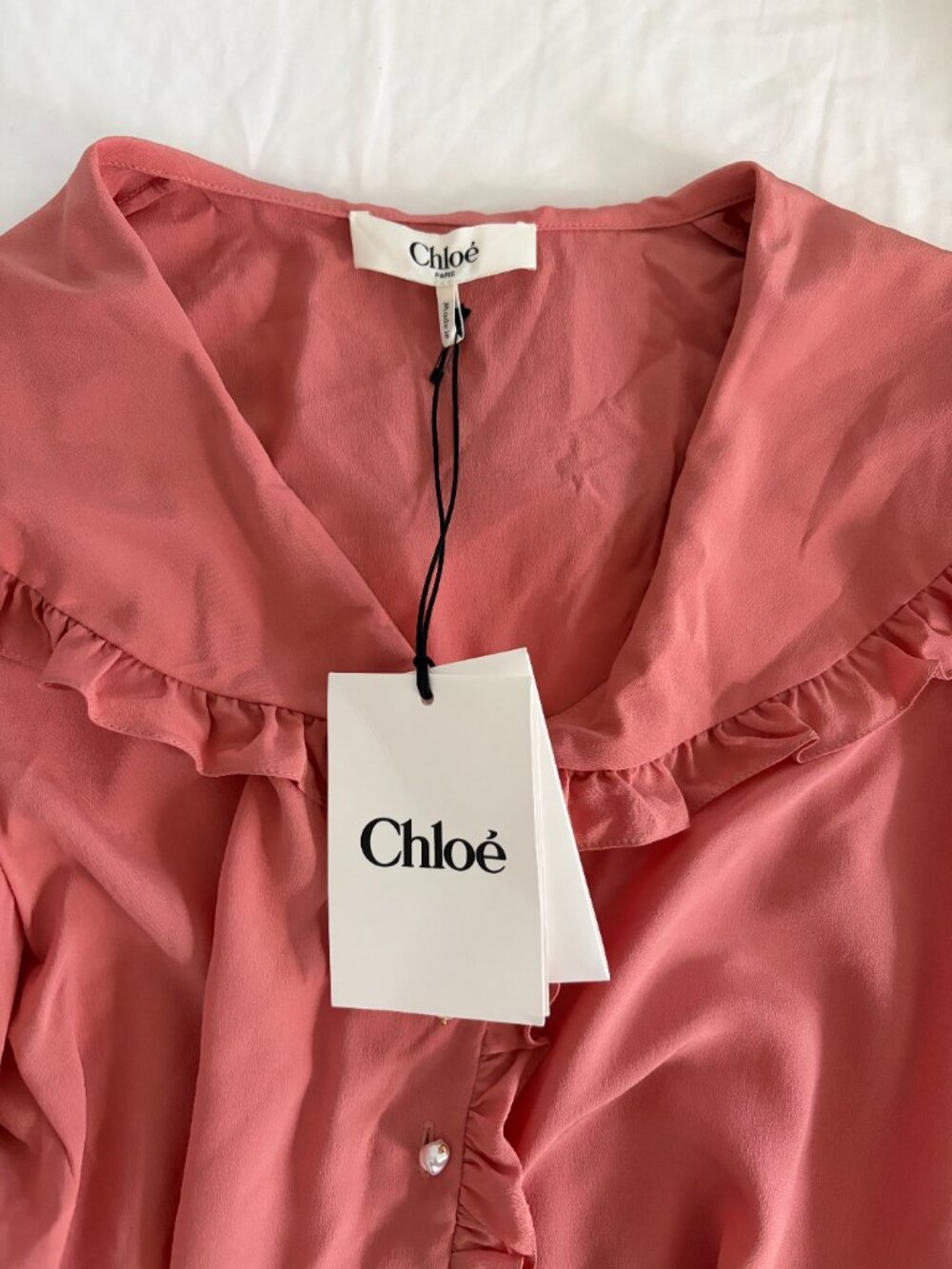 Chloé Ruffled Silk Blouse - Picture 3 of 3